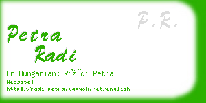 petra radi business card